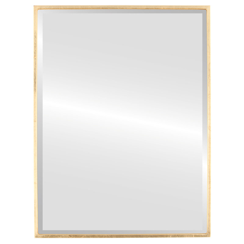 Bugarin Engineered Wood Flat Wall Mirror, 24.62" H x 30.62" W, Gold Leaf