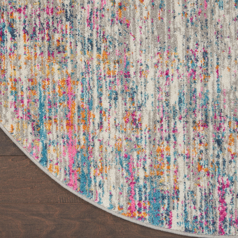 Harrower Abstract Indoor Rug, Round 5'3"