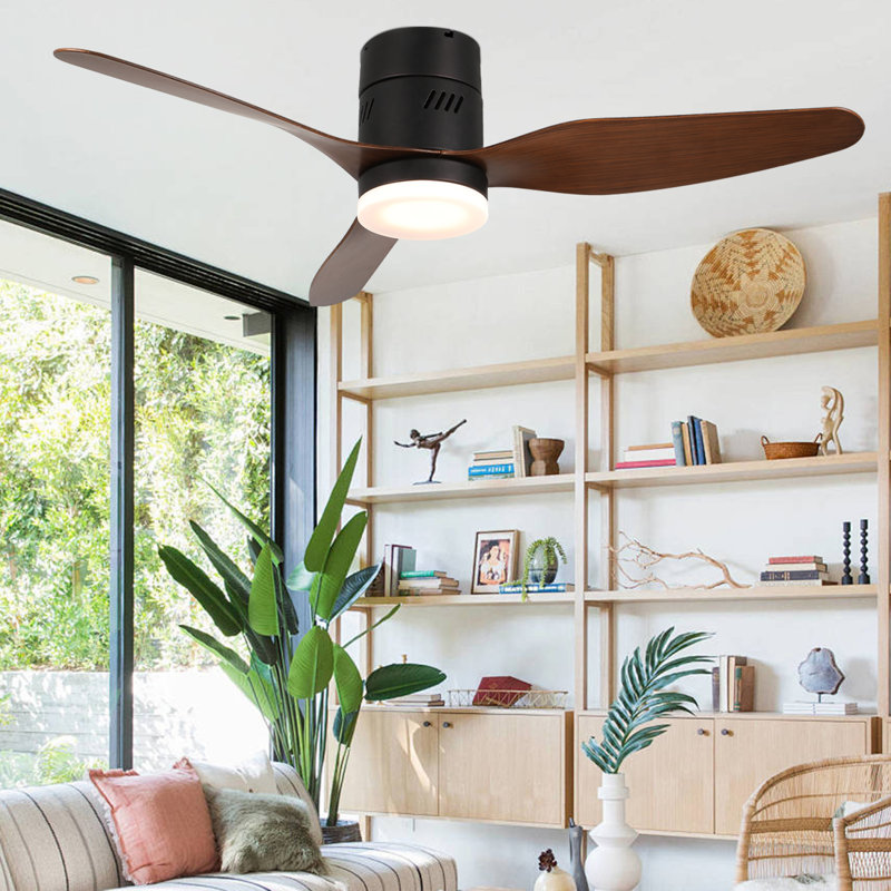 Ventilateur de plafond encastré 3 pales 46 "avec lumières DEL et télécommande