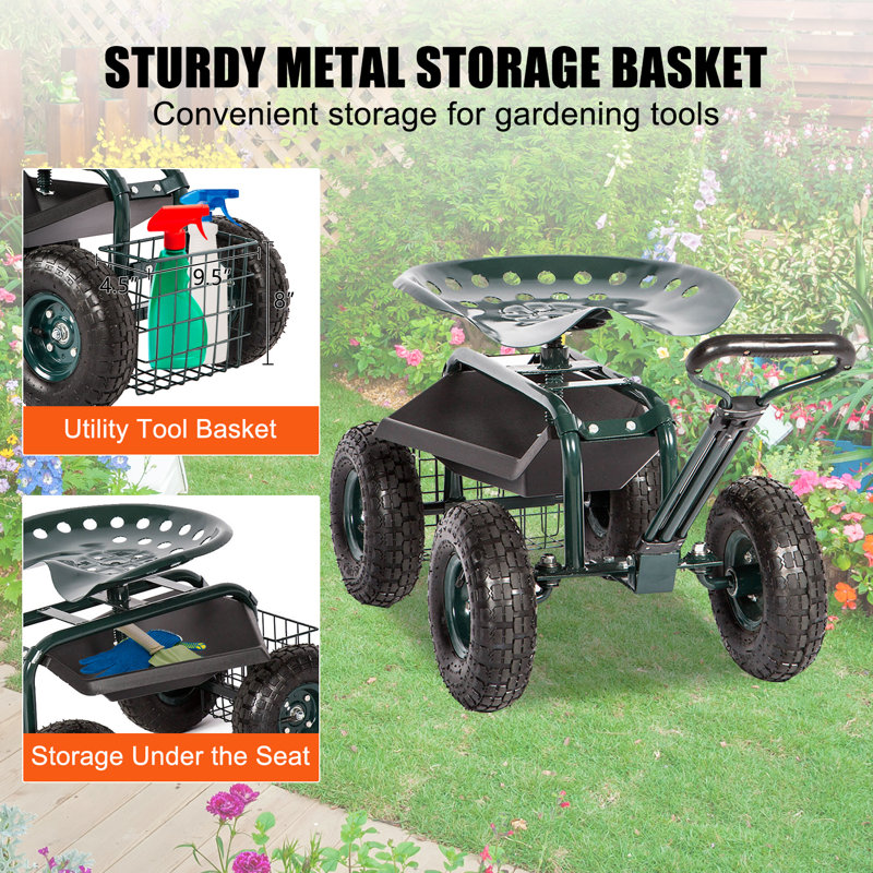 35.04'' H x 31.5'' W Utility Cart with Wheels