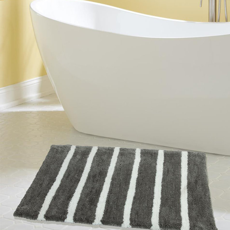 Engleside Non-Slip Bath Rug, 34" W x 21" L, Gray