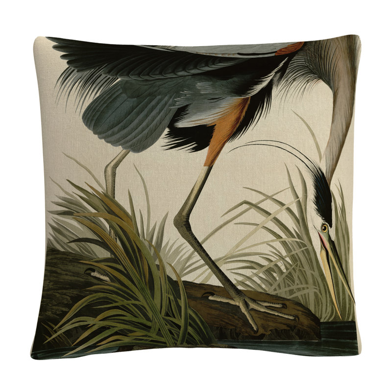 Great Blue Heron 16x16 Square Microfiber Throw Pillow
