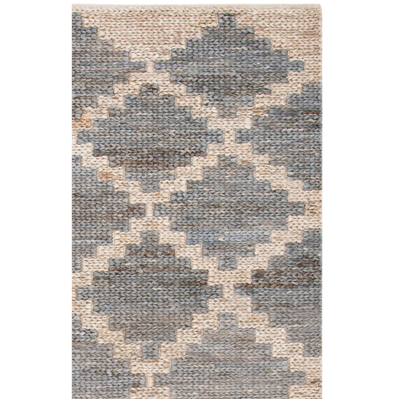 Tapis géométrique en jute tissé à plat à la main Adeli, Rectangulaire 3 pi x 5 pi