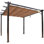 Pergola d'extérieur rétractable - patio en aluminium, 10 pi x 10 pi, auvent brun pour la cour arrière, jardin, abri de jardin avec terrasse