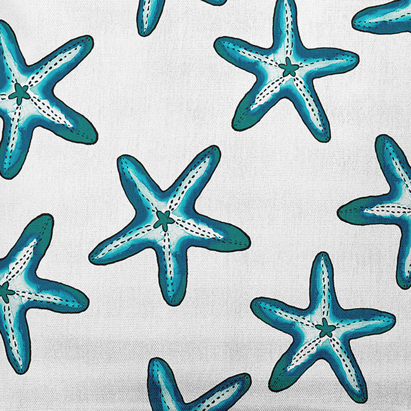 Geometric Outdoor Reversible Throw Pillow, Blue/White
