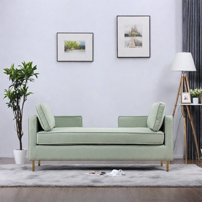 Tabouret simple en bois massif vert clair