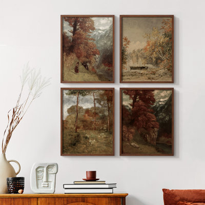 Vintage Landscape CLXV  Framed Print - Set of 4