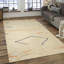 Tapis délicat beige en laine noué à la main marocain-863006641