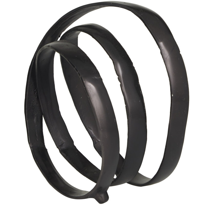 Areeg Black Aluminum Metal Abstract Looped Decorative Sculpture, Black
