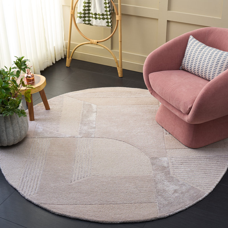 Fifth Avenue Hand Tufted Viscose,Wool, Cotton Geometric Indoor Rug, Round 6'