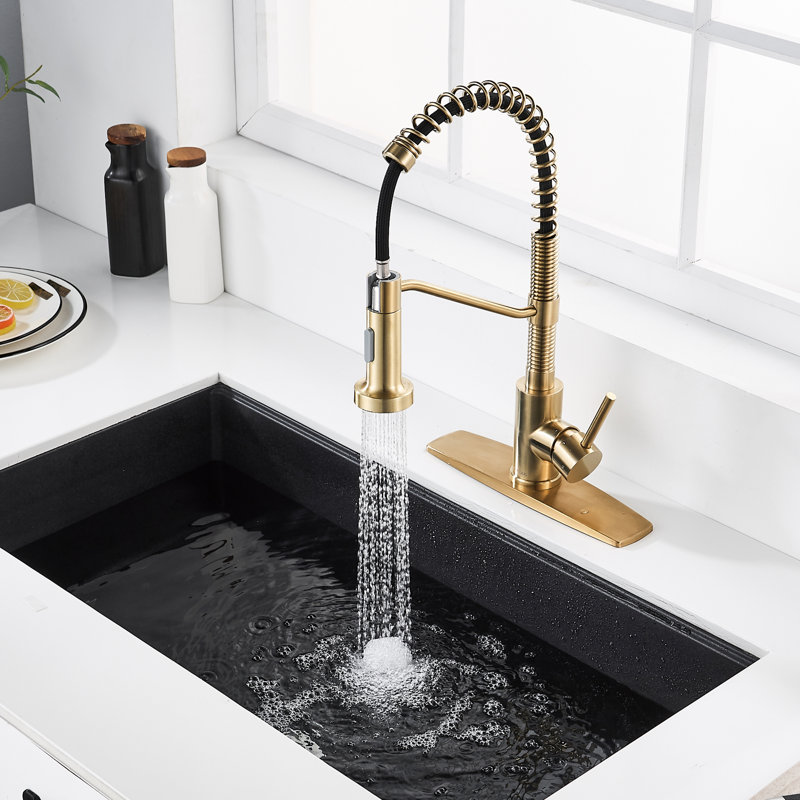 Blue Elephant Pull Down Kitchen Faucet, Gold