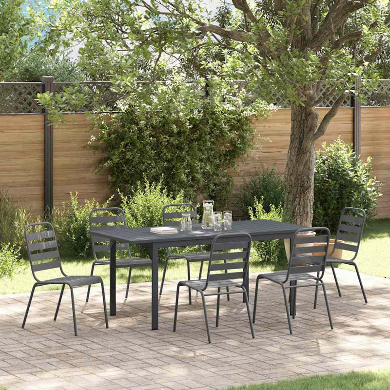 Patio Dining Set with, 6, 7, 74 cm H x 180 cm W x 80 cm D