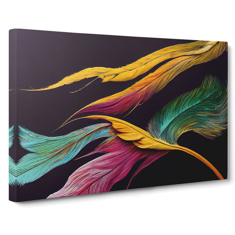 A Pleasant Bird Feathers - Wrapped Canvas, 35cm H x 50cm W x 3cm D