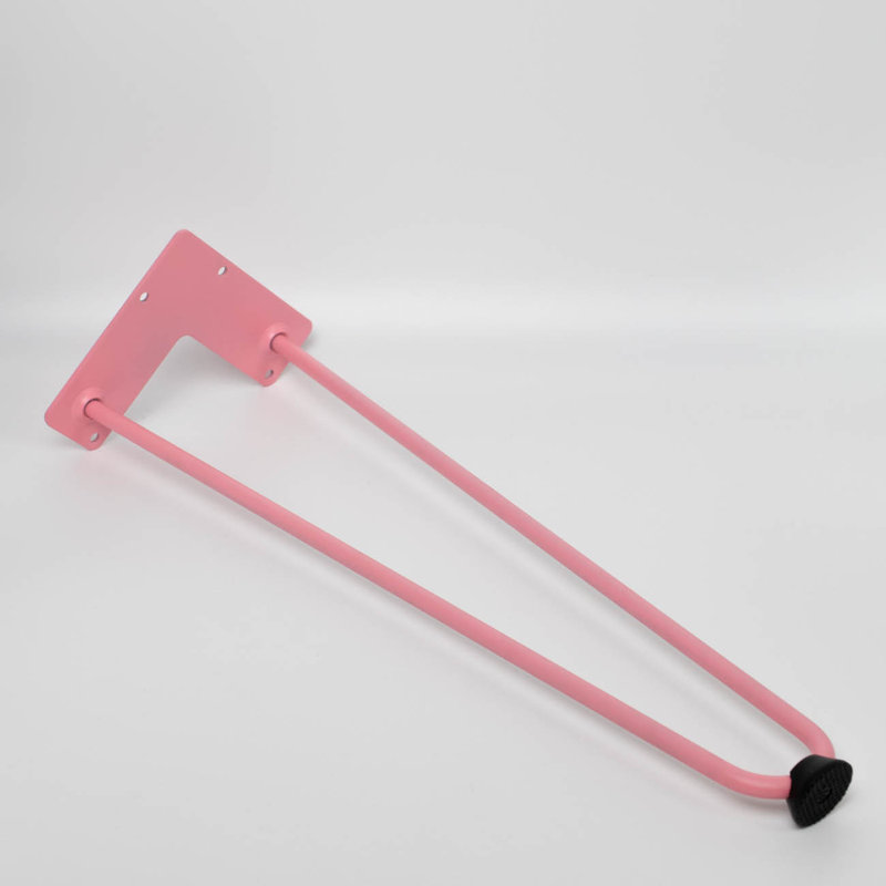 Mid Century Modern Hairpin Furniture Legs, 18" H, Blush (Pink)
