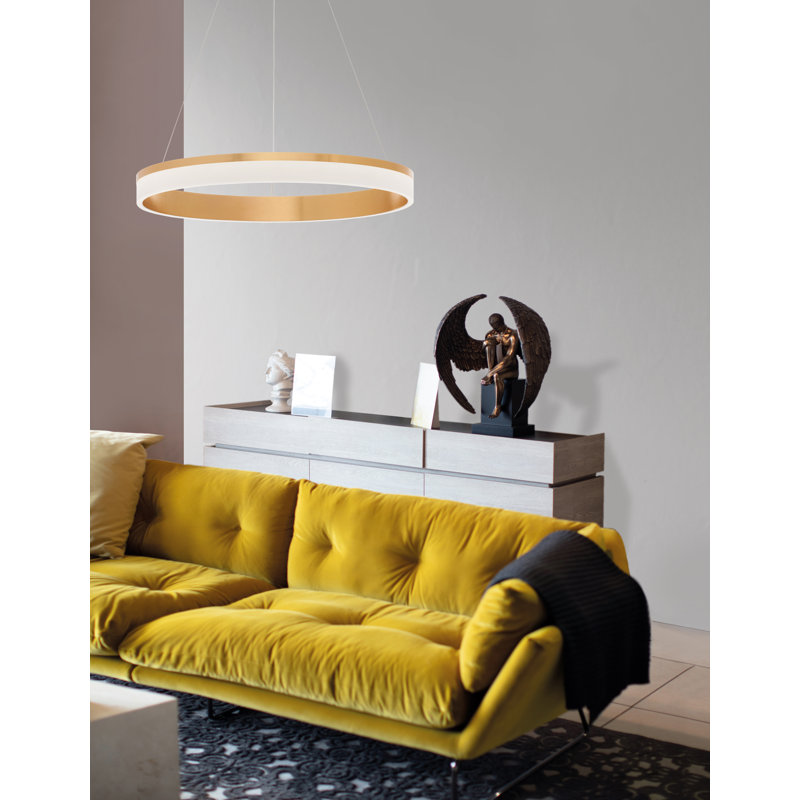 1 - Light Bronze LED Single Pendant, 6cm H x 60cm W x 60cm D