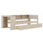  Lit plateforme en bois Eduani avec tablettes de rangement, tiroirs, station de charge et tête de lit tapissier-1182490351