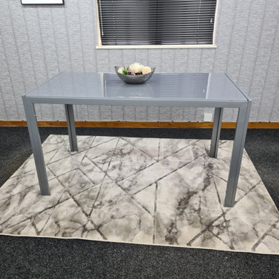 Jaeson Grey Glass Dining Table Only