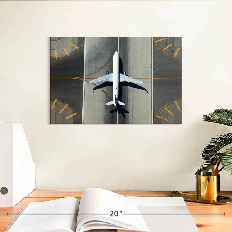 Mehar Runway Commercial Plane, 8" H x 12" W