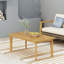 Table basse d'extérieur rectangulaire, panneaux à lattes, bois d'acacia brun naturel
