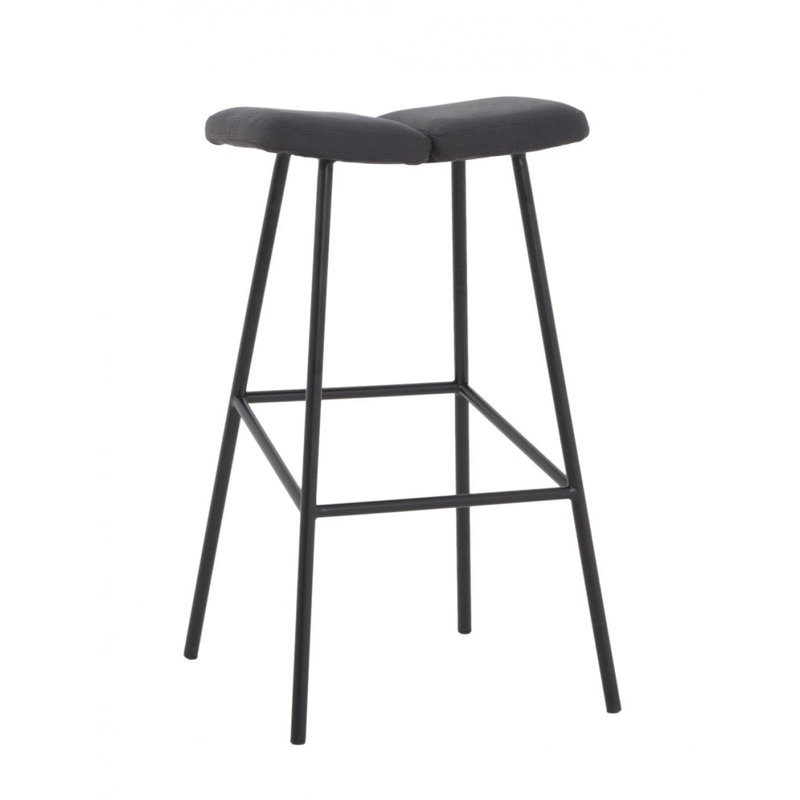 Chaise de bar 30 po avec dossier à hauteur de dossier 30 po, Siège gris / cadre noir