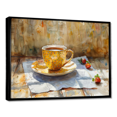 White Beige Cozy Cup Of Coffee II - Coffee Wall Art Print