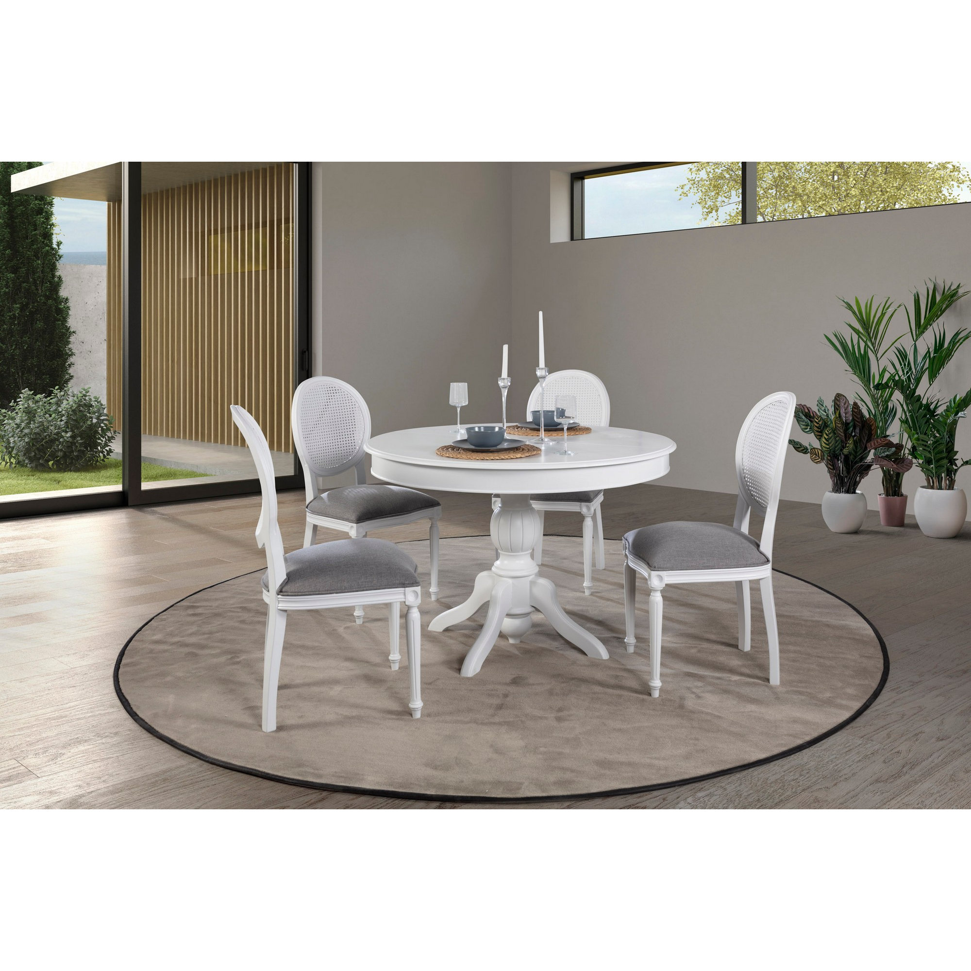 Akeeyla 5 Piece Extendable Dining Set