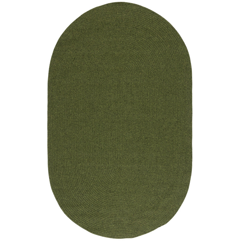 Lakehurst Solid Green Indoor/Outdoor Rug, Oval 152 x 244 cm