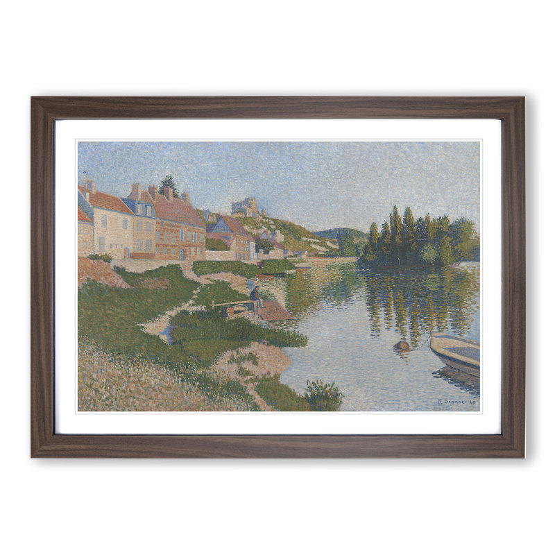 Les Andelys by Paul Signac - Picture Frame Painting, 36cm H x 48cm W x 2cm D, Walnut Framed