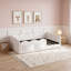 Lit de plancher rembourré avec garde-corps ondulés et poches de rangement latérales-2133285085-2133285087