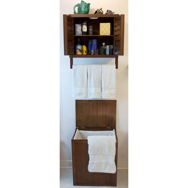 Bamboo Laundry Hamper with Handles, Caramel
