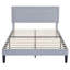Lit plateforme tapissier pleine grandeur en velours gris clair avec tête de lit ajustable, cadre de lit moderne avec lattes de bois, aucun sommier requis-1516895862-1528948480
