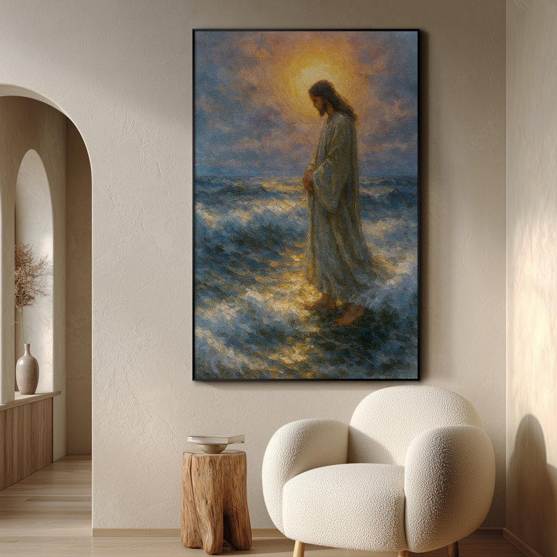 Très grande reproduction d'art sur toile - «Jesus Faith», œuvre d'art pour le salon ou la chambre à coucher - «Assemblage requis du cadre (cadre non fini)»