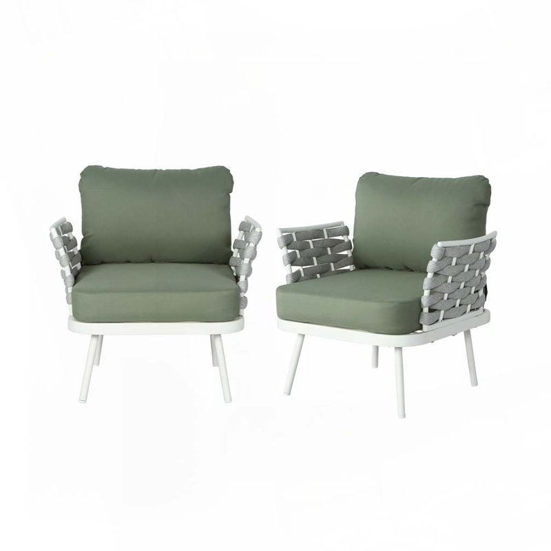Fauteuil club d'extérieur en corde, Brun