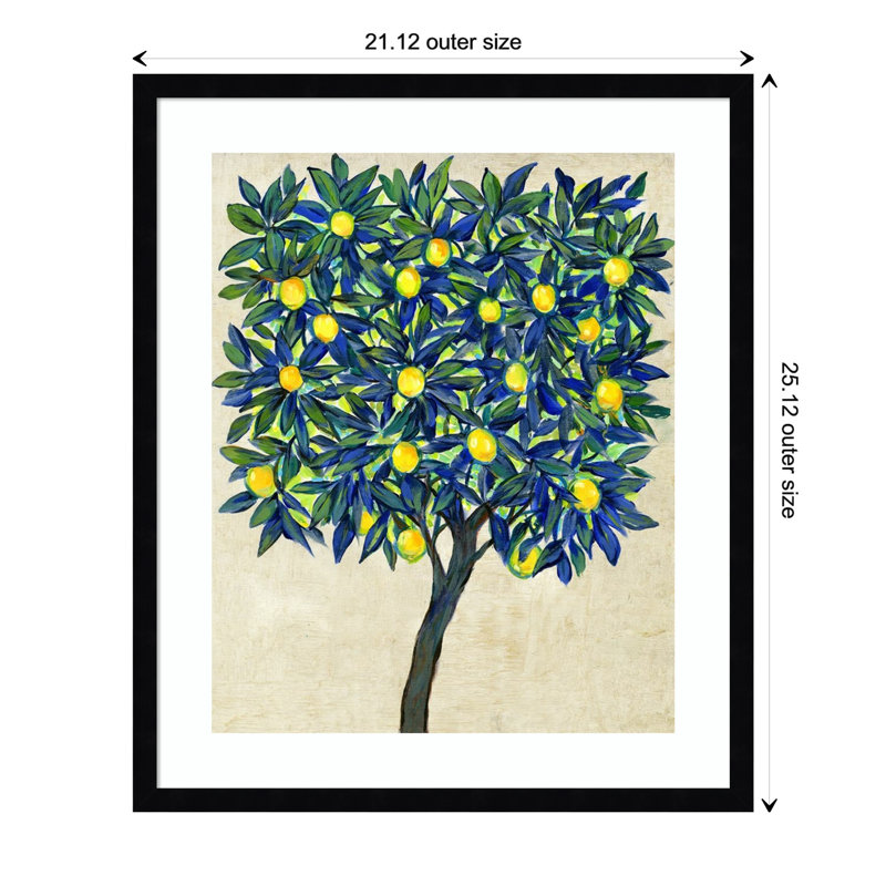 Lemon Tree Composition II by Tim Otoole, 25.17" H x 21.17" W x 0.88" D, Black