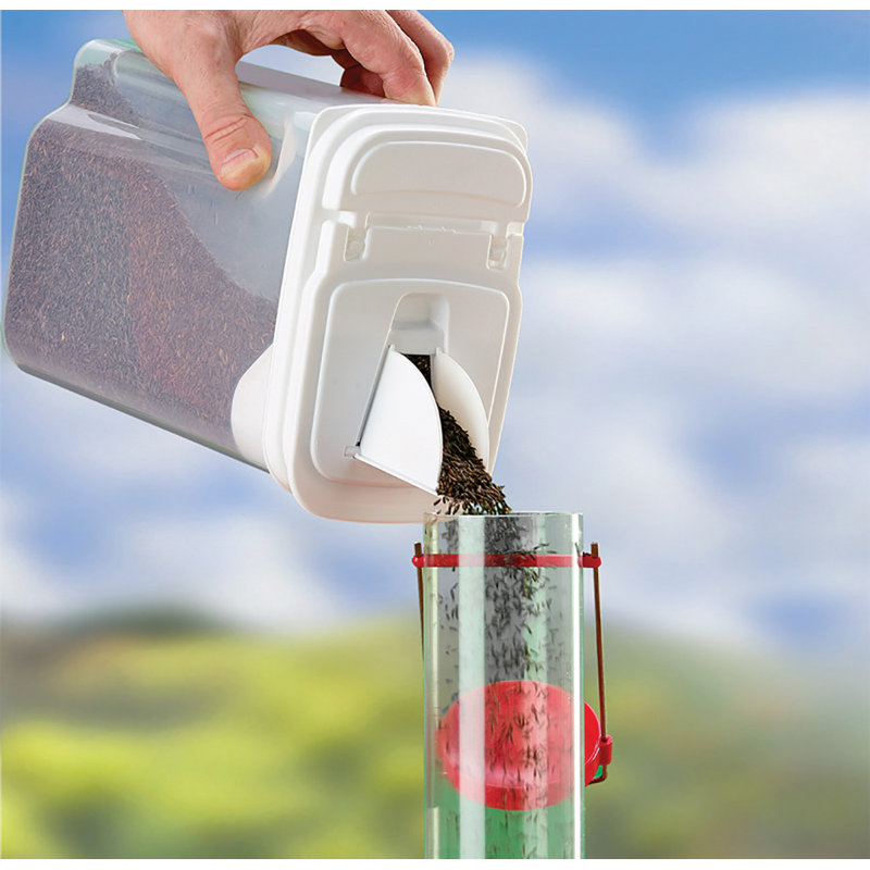 Buddeez 8QT/3.5QT Bird Seed Dispenser Set , White