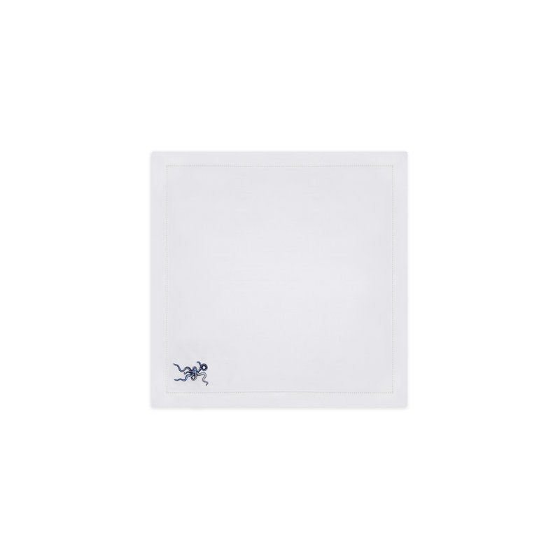 Marine Motif Embroidered Linen Napkins