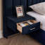 Queen Size Upholstered Bed Frame With Velvet Fabric, Vertical Stripe Design With Buttons Around  Platform Bed With Headboard, Solid Frame & Bedside Table - No Box Spring Needed-Gray-250742274-250742279