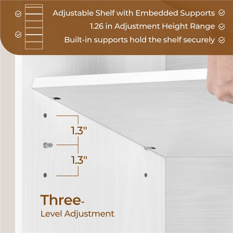 Bibliothèque simple H 71 "x l 24" à 7 niveaux avec compartiment supérieur ouvert, Blanc