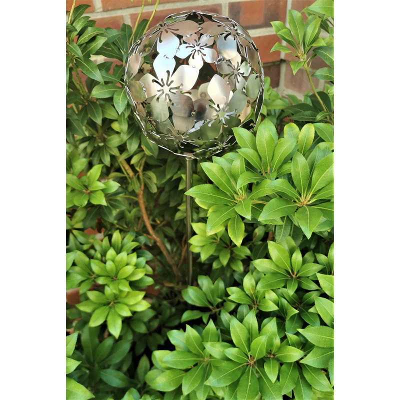 Cayo Stainless Steel Gazing Ball, 95cm H x 15cm W x 15cm D