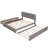Queen Upholstered Platform Bed with Storage Drawers & Twin XL Trundle, Linen Fabric, No Box Spring Needed- Light Gray-10171286