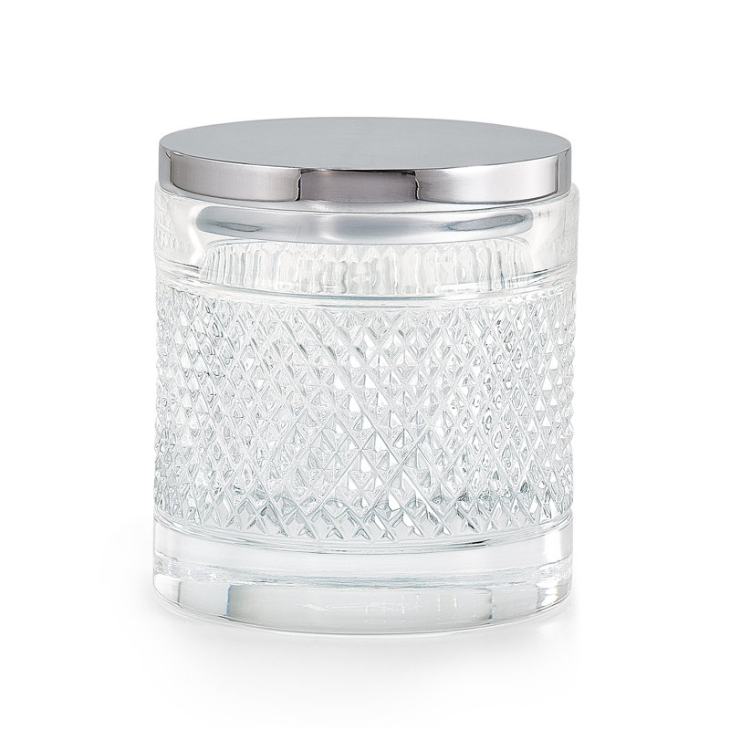 Lucente Crystal Storage Jar, Clear/Polished Chrome