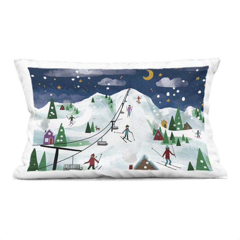 Coussin décoratif à imprimé de nuit en pente, design par Loni Harris