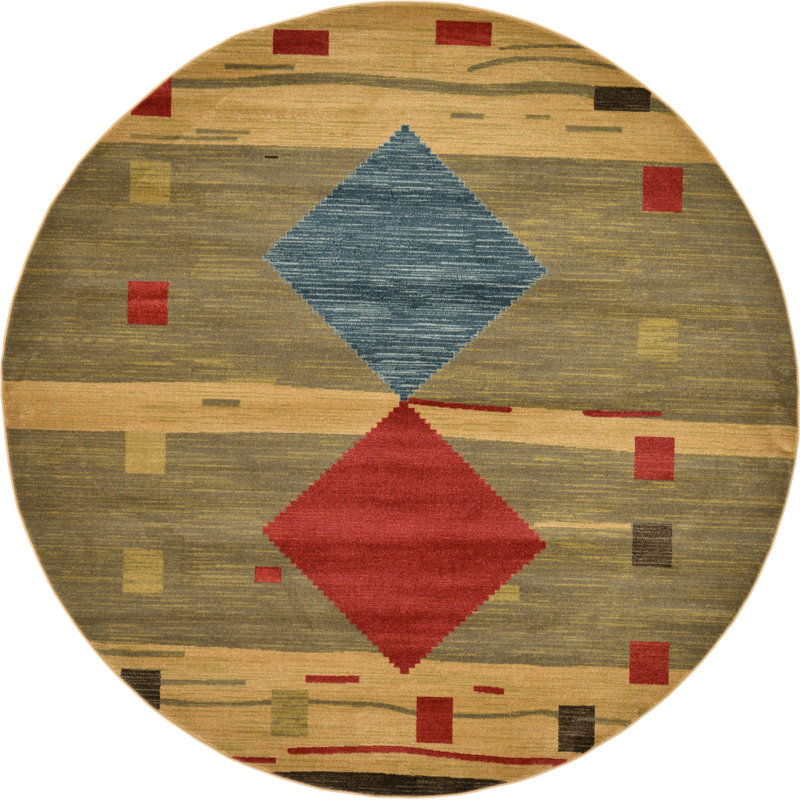 Abrigail Geometric Indoor Rug, Round 8'