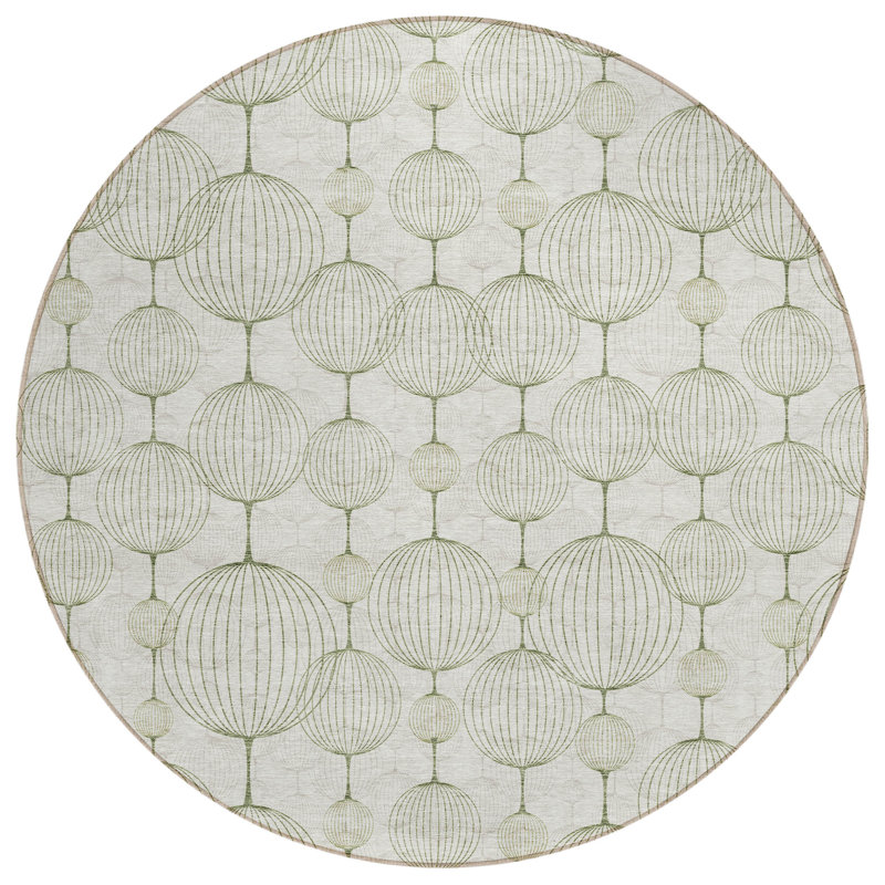 Malchow Geometric Indoor / Outdoor Rug, Round 8'