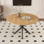 Table de salle à manger extensible ronde pour 2 à 6 personnes, table extensible avec base en acier au carbone, mobilier de salle à manger moderne peu encombrant