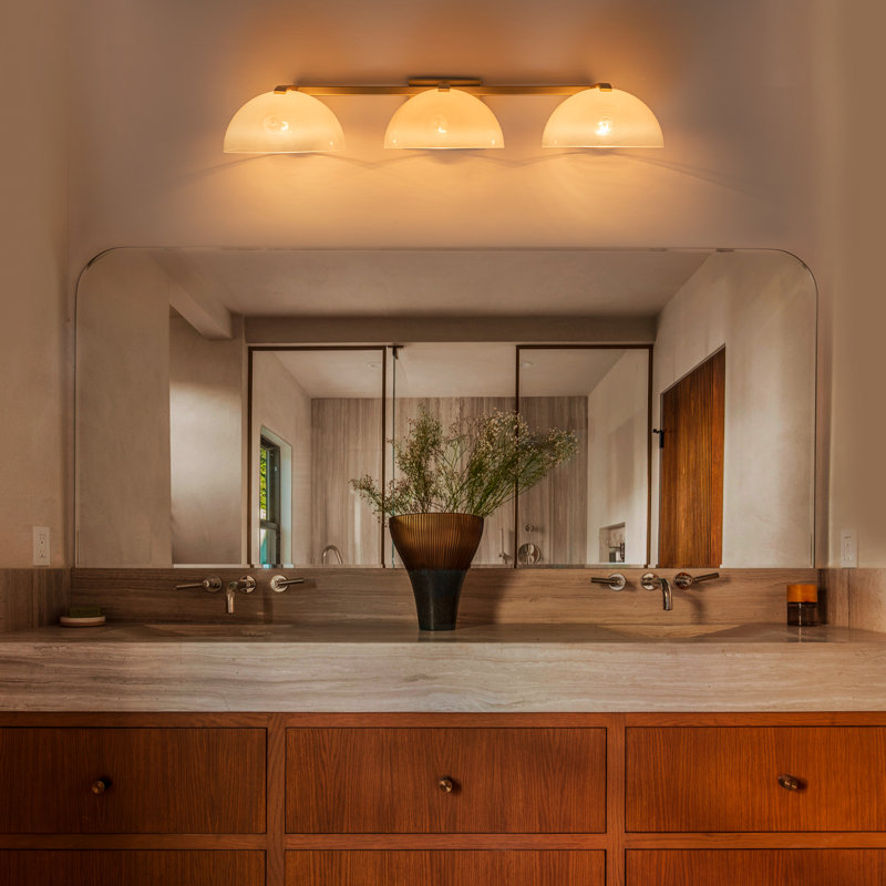 Applique murale moderne en or moderne avec abat-jour en verre blanc dégradé, luminaire en forme de demi-lune pour le couloir de la salle de bain, base E12, homologuée ETL (options à 3 lumières)