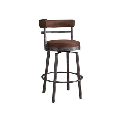 Jasper Swivel Upholstered Counter Stool with Metal Frame
