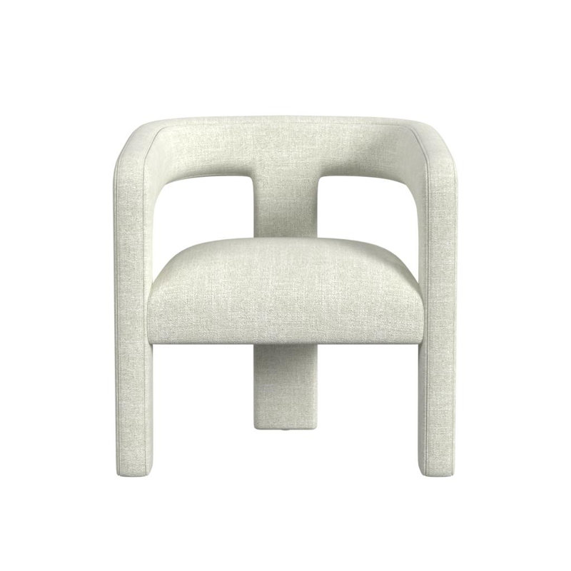 Fauteuil demi-tonneau Belissa, Texturé gris clair tissé