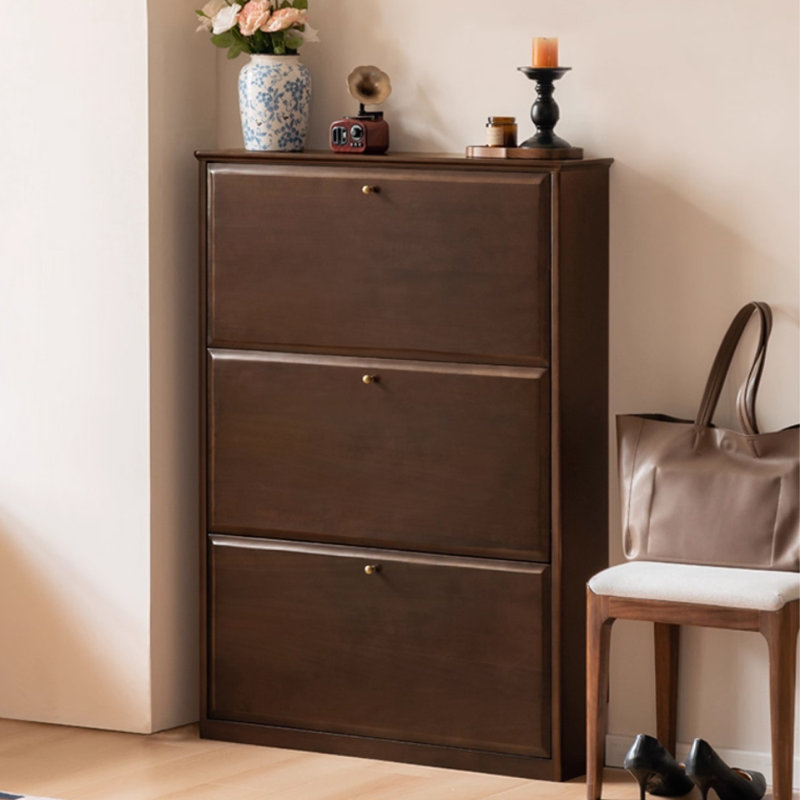 Dark walnut Solid Wood Shoe Storage Bench