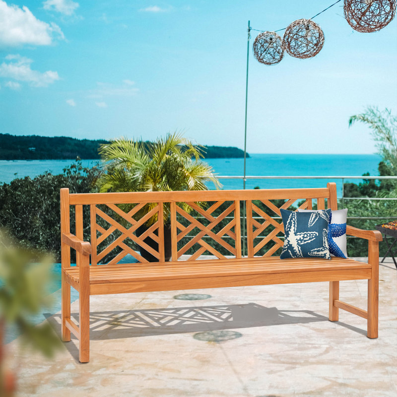 Acworth Outdoor Teak Bench, 71" W x 26" D